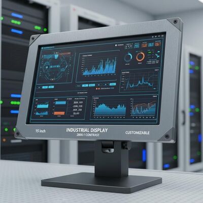 15 inch Industrial Brightness LCD Display With 2000:1 Contract Ratio Support Customized